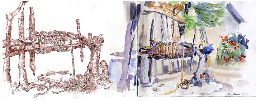 Old boat winch, beach on Zakynthos